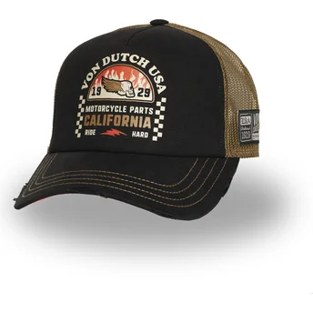 Czapka trucker czarna i brązowa CREW25 Von Dutch