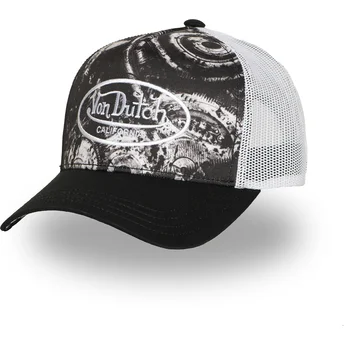 Czarna i biała czapka trucker SUBL06 od Von Dutch