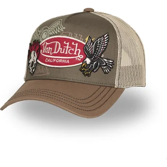 Czapka trucker brązowa PATCHES12 od Von Dutch