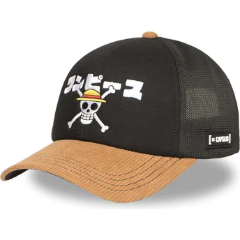 Svart och brun trucker-keps Straw Hat Pirates OP6 ONE One Piece från Capslab