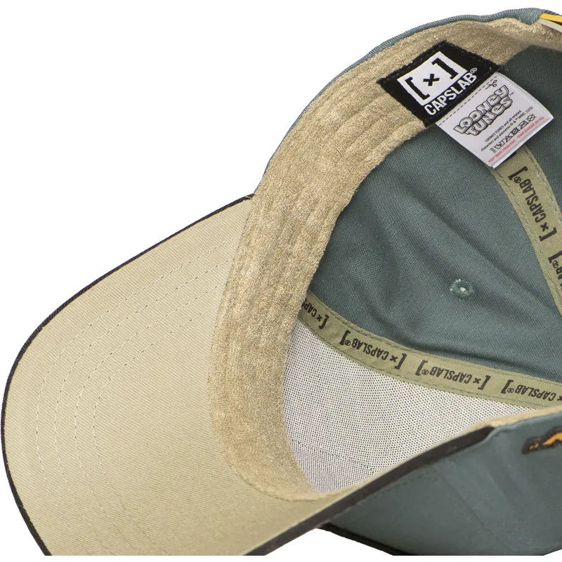 grune-und-schwarze-gebogene-snapback-kappe-daffy-duck-loo12-daf2-looney-tunes-von-capslab
