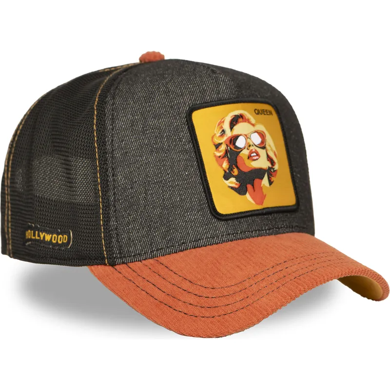 trucker-cap-schwarz-und-braun-marilyn-monroe-queen-fam-que-famous-von-capslab