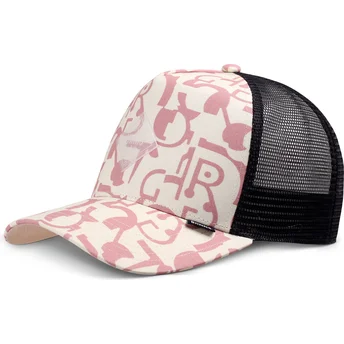 Casquette trucker beige et rose Simple Aztek HFT Djinns