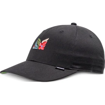 Svart justerbar böjd keps M-Flowers från Djinns