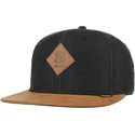 czarna-i-brazowa-czapka-snapback-z-plaskim-daszkiem-honey-knit-od-djinns
