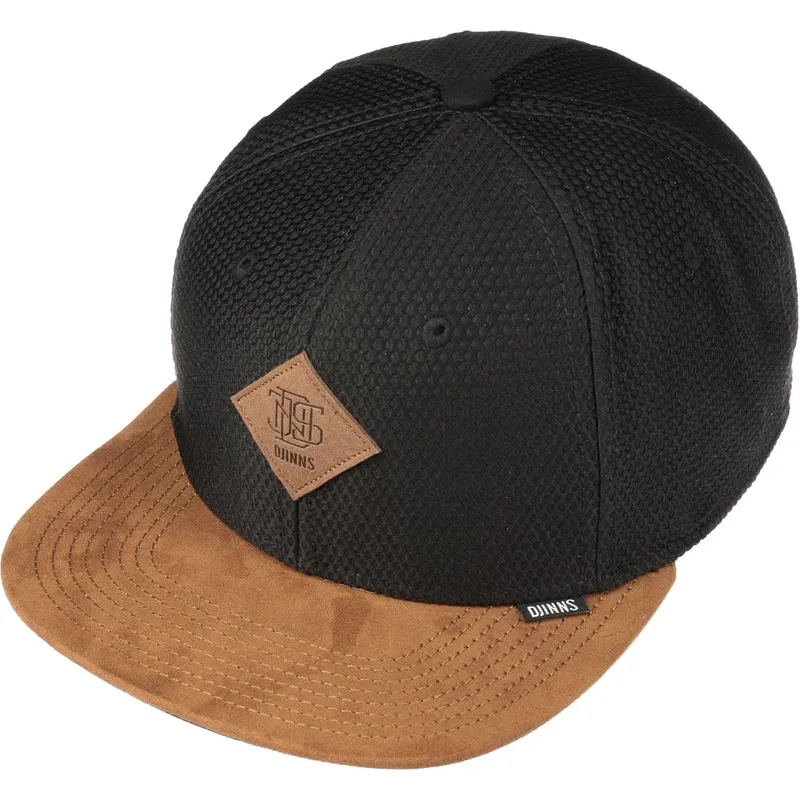 djinns-honey-knit-snapback-cap-in-schwarz-und-braun