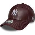 new-era-mlb-new-york-yankees-9forty-topstitch-pu-verstellbare-bordeauxrote-kappe