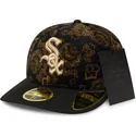 new-era-curved-brim-59fifty-low-profile-floral-cord-three-looms-printed-corduroy-chicago-white-sox-mlb-black-fitted-cap