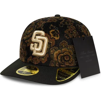 Czarna dopasowana czapka z zakrzywionym daszkiem 59FIFTY Low Profile Floral Cord Three Looms Printed Corduroy San Diego Padres MLB New Era