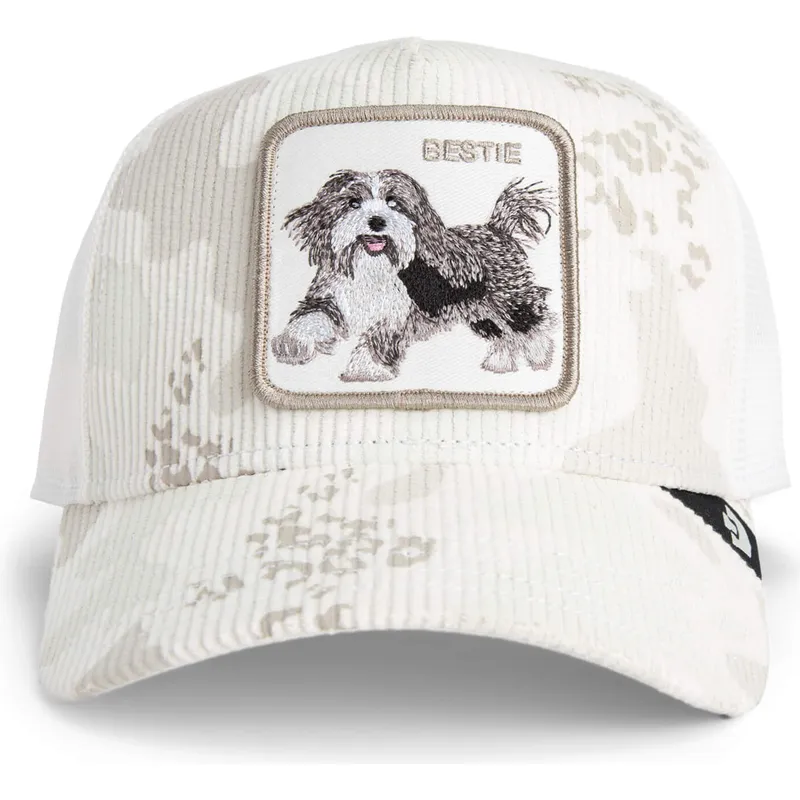 weisse-trucker-kappe-hund-bestie-corduroy-camo-the-farm-von-goorin-bros