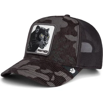 Schwarze Trucker-Kappe Panther Corduroy Camo The Farm von Goorin Bros.