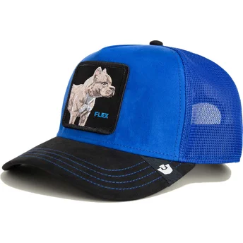 Goorin Bros. Dog Flex Pitbull Suede The Farm Blue and Black Trucker Hat