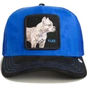 blaue-und-schwarze-trucker-kappe-pitbull-hund-flex-pitbull-suede-the-farm-von-goorin-bros