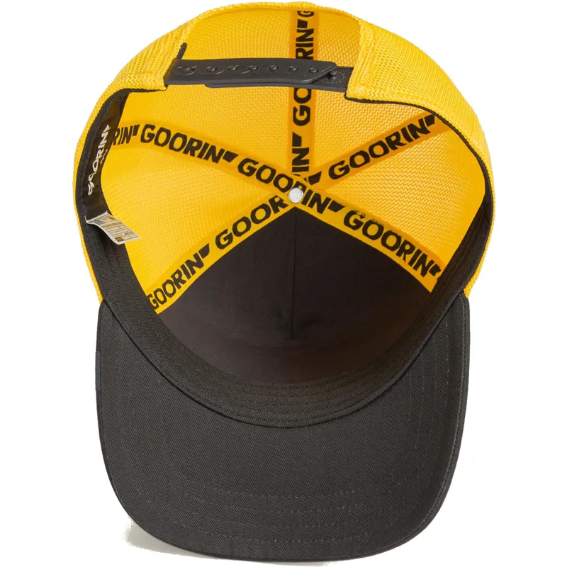 trucker-cap-gelb-und-schwarz-lowe-mighty-lion-suede-the-farm-von-goorin-bros