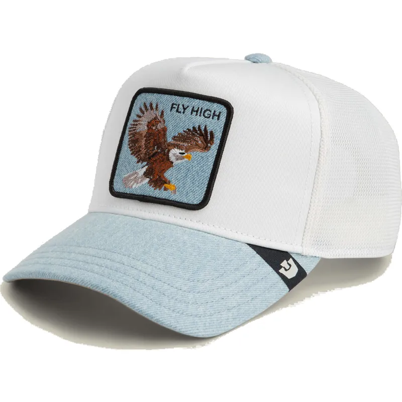 trucker-cap-weiss-und-blau-adler-fly-high-denim-the-farm-von-goorin-bros
