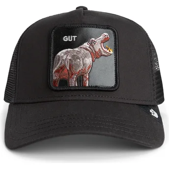 Casquette trucker noire hippopotame Gut Hippo Sport The Farm Goorin Bros.