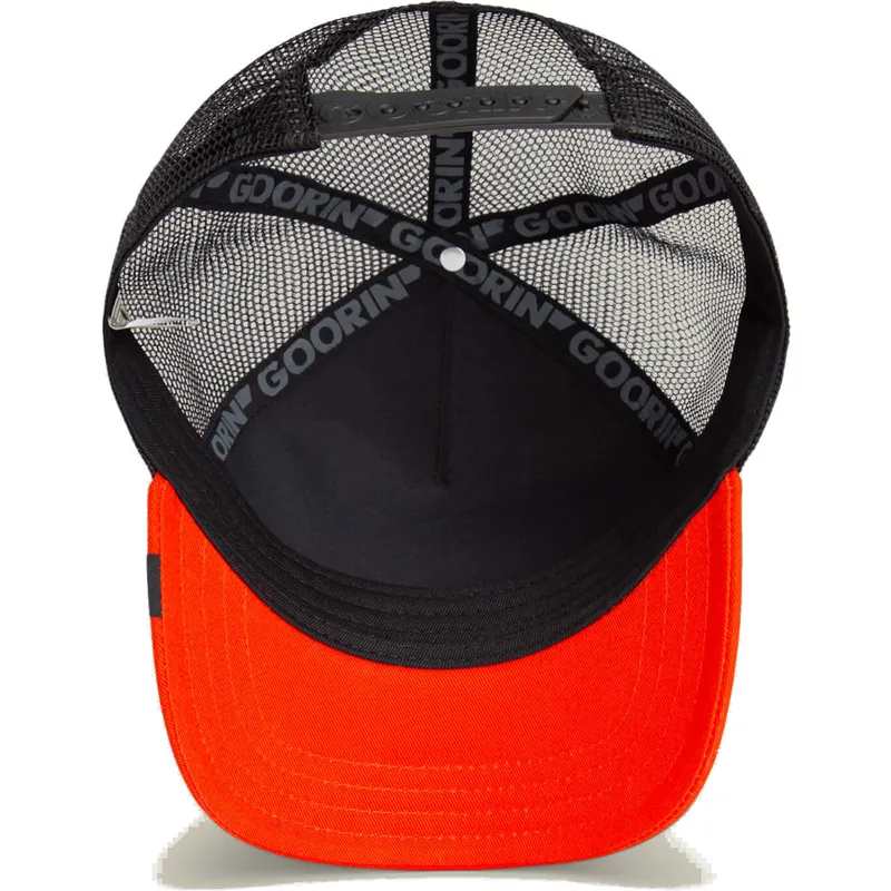 goorin-bros-good-looks-sport-the-farm-schwarze-und-orangefarbene-trucker-kappe-mit-fuchs