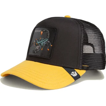 Czarna i żółta czapka trucker dla chłopca Deadly Mini The Farm skorpion Goorin Bros.
