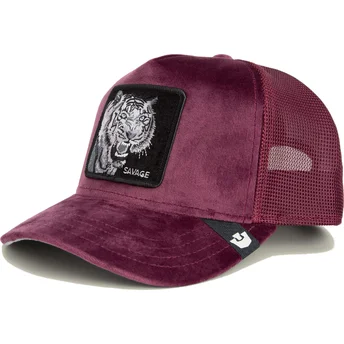 Casquette trucker grenat tigre Savage Tiger Velour The Farm Goorin Bros.