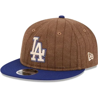 Los Angeles Dodgers MLB New Era 9FIFTY Retro Crown Wool Pinstripe justerbar brun och blå platt keps
