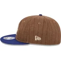 braune-und-blaue-verstellbare-flatcap-9fifty-retro-crown-wool-pinstripe-der-los-angeles-dodgers-mlb-von-new-era