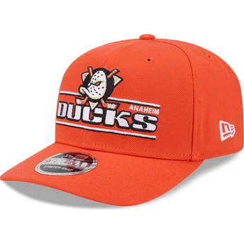 Πορτοκαλί καπέλο με καμπύλη 9SEVENTY Stretch Snap Stated snapback των Anaheim Ducks NHL από New Era