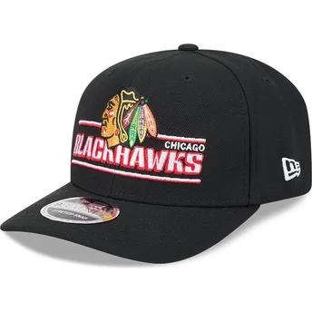 Svart kurvad keps snapback 9SEVENTY Stretch Snap Stated från Chicago Blackhawks NHL av New Era