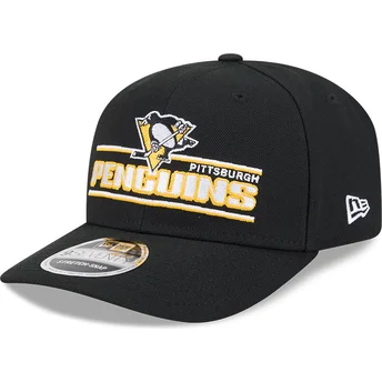 Casquette courbée noire snapback 9SEVENTY Stretch Snap Stated Pittsburgh Penguins NHL New Era