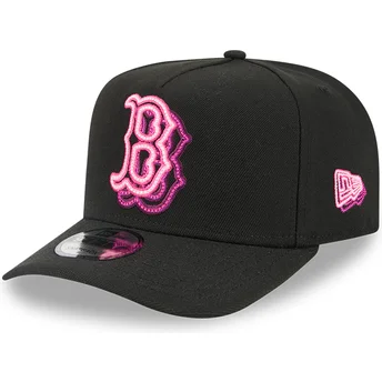 Casquette courbée noire snapback 9FIFTY A Frame Neon Boston Red Sox MLB New Era