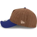 brun-och-bla-justerbar-kurvad-keps-9twenty-a-frame-wool-pinstripe-fran-los-angeles-dodgers-mlb-av-new-era