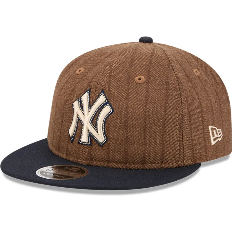 verstellbare-9fifty-retro-crown-woll-nadelstreifen-kappe-in-braun-und-marineblau-der-new-york-yankees-mlb-von-new-era