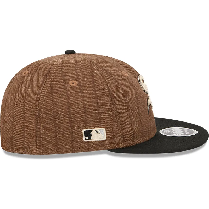 verstellbare-braun-schwarze-9fifty-retro-crown-wool-pinstripe-kappe-der-chicago-white-sox-mlb-von-new-era