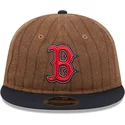 casquette-plate-marron-et-bleue-marine-ajustable-9fifty-retro-crown-wool-pinstripe-boston-red-sox-mlb-new-era