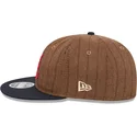 casquette-plate-marron-et-bleue-marine-ajustable-9fifty-retro-crown-wool-pinstripe-atlanta-braves-mlb-new-era