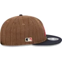 atlanta-braves-mlb-9fifty-retro-crown-woll-nadelstreifen-verstellbare-braune-und-marineblaue-kappe-von-new-era