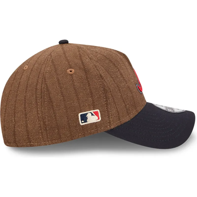 brazowo-granatowa-regulowana-czapka-z-daszkiem-9twenty-a-frame-wool-pinstripe-atlanta-braves-mlb-new-era