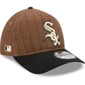gorra-curva-marron-y-negra-ajustable-9twenty-a-frame-wool-pinstripe-de-chicago-white-sox-mlb-de-new-era