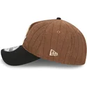 casquette-courbee-marron-et-noire-ajustable-9twenty-a-frame-wool-pinstripe-chicago-white-sox-mlb-new-era