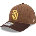 san-diego-padres-mlb-new-era-9twenty-a-frame-wool-pinstripe-verstellbare-braune-kappe