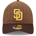san-diego-padres-mlb-new-era-9twenty-a-frame-wool-pinstripe-verstellbare-braune-kappe