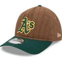 justerbar-brun-och-gron-bojd-keps-9twenty-a-frame-wool-pinstripe-oakland-athletics-mlb-fran-new-era