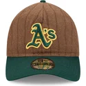 justerbar-brun-och-gron-kurvad-keps-9twenty-a-frame-wool-pinstripe-fran-oakland-athletics-mlb-av-new-era