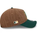 justerbar-brun-och-gron-kurvad-keps-9twenty-a-frame-wool-pinstripe-fran-oakland-athletics-mlb-av-new-era