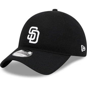 San Diego Padres MLB New Era justerbar svart böjd skärmkeps 9TWENTY Merino Wool