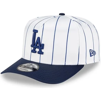 Los Angeles Dodgers MLB New Era 9FIFTY A Frame Satin Pinstripe Snapback Kappe in Weiß und Blau