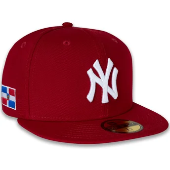 New Era New York Yankees MLB 59FIFTY Justerbar Röd Plan Keps Side Dominican Republic