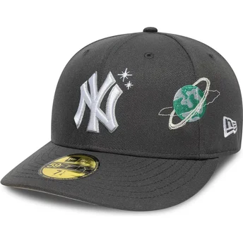Graue, gebogene, angepasste 59FIFTY Planet Icon Mütze der New York Yankees MLB von New Era