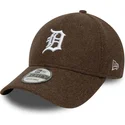 brun-bojd-skarm-snapback-keps-9forty-melton-wool-detroit-tigers-mlb-fran-new-era