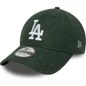 9forty-melton-wool-snapback-kappe-mit-gebogenem-schirm-in-grun-von-den-los-angeles-dodgers-mlb-von-new-era