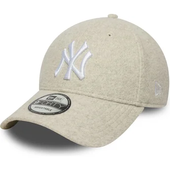 Beżowa czapka z daszkiem typu snapback 9FORTY Melton Wool New York Yankees MLB od New Era